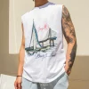 Áo Thun Nam DayM | SAILING - Form Âu, Oversize, 100% Cotton Co Giãn 2 Chiều Thoáng Mát, 250gsm