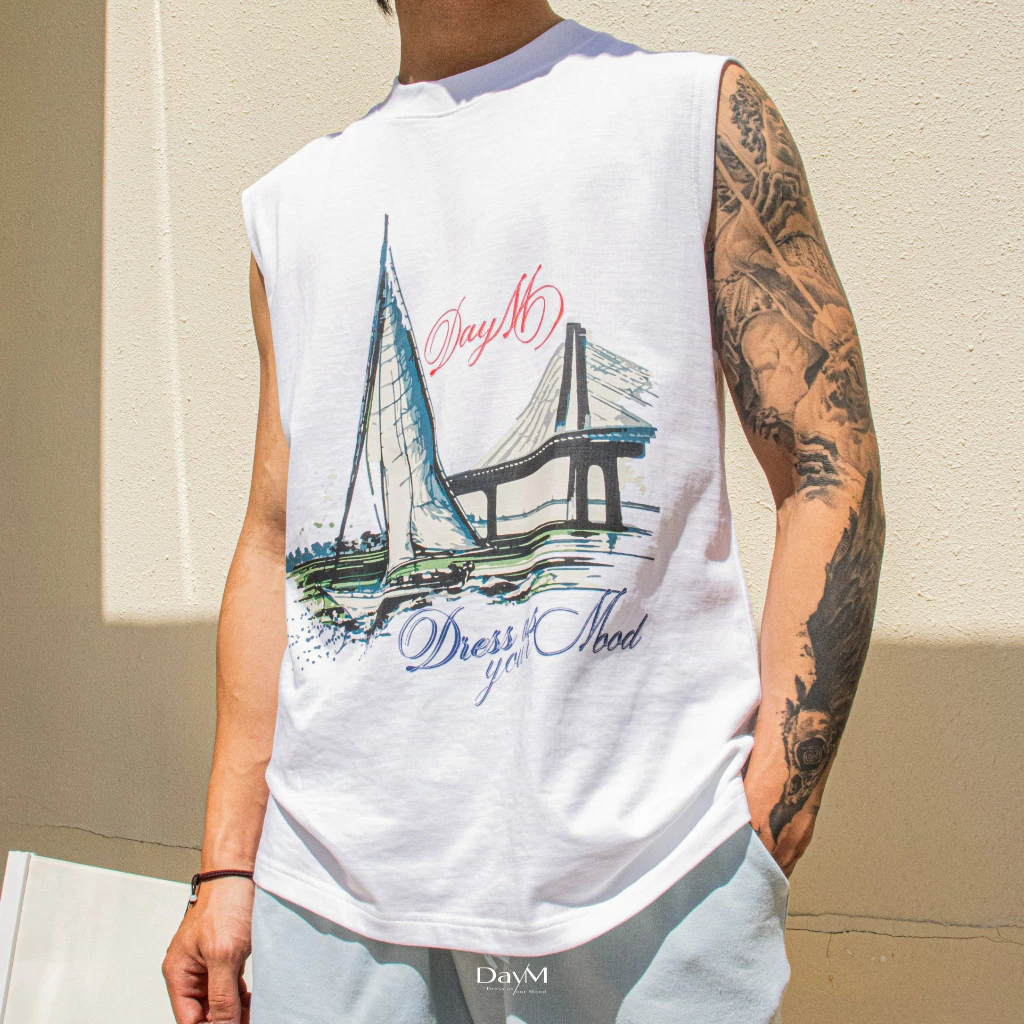 Áo Thun Nam DayM | SAILING - Form Âu, Oversize, 100% Cotton Co Giãn 2 Chiều Thoáng Mát, 250gsm